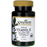 Vitamina ED - alfa - Tocoferol de óleo de semente de abóbora não transgênico vitamina E natural de óleo de girassol não transgênico 60 cápsulas SWANSON
